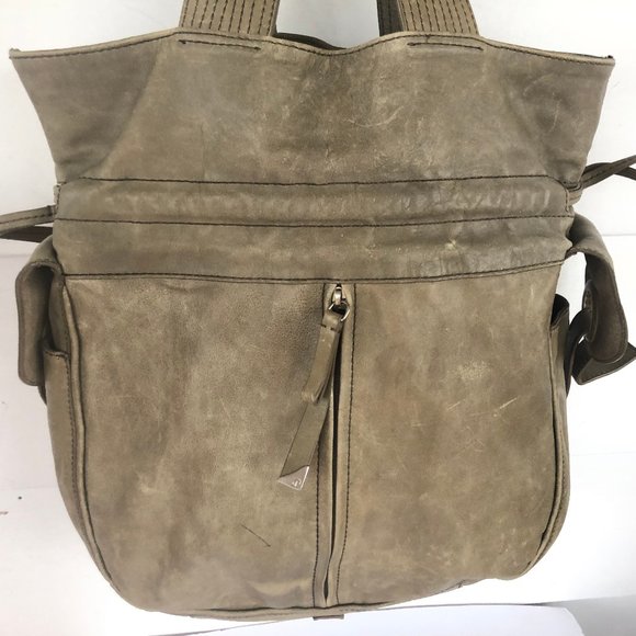 F. Biasia green gray drawstring purse - Picture 2 of 12